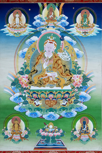 (image for) Guru Rinpoche & Five Wisdom Buddhas (Downloadable Photo)